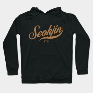 BTS Kim Seokjin Jin name typography baseball sport sporty Hoodie